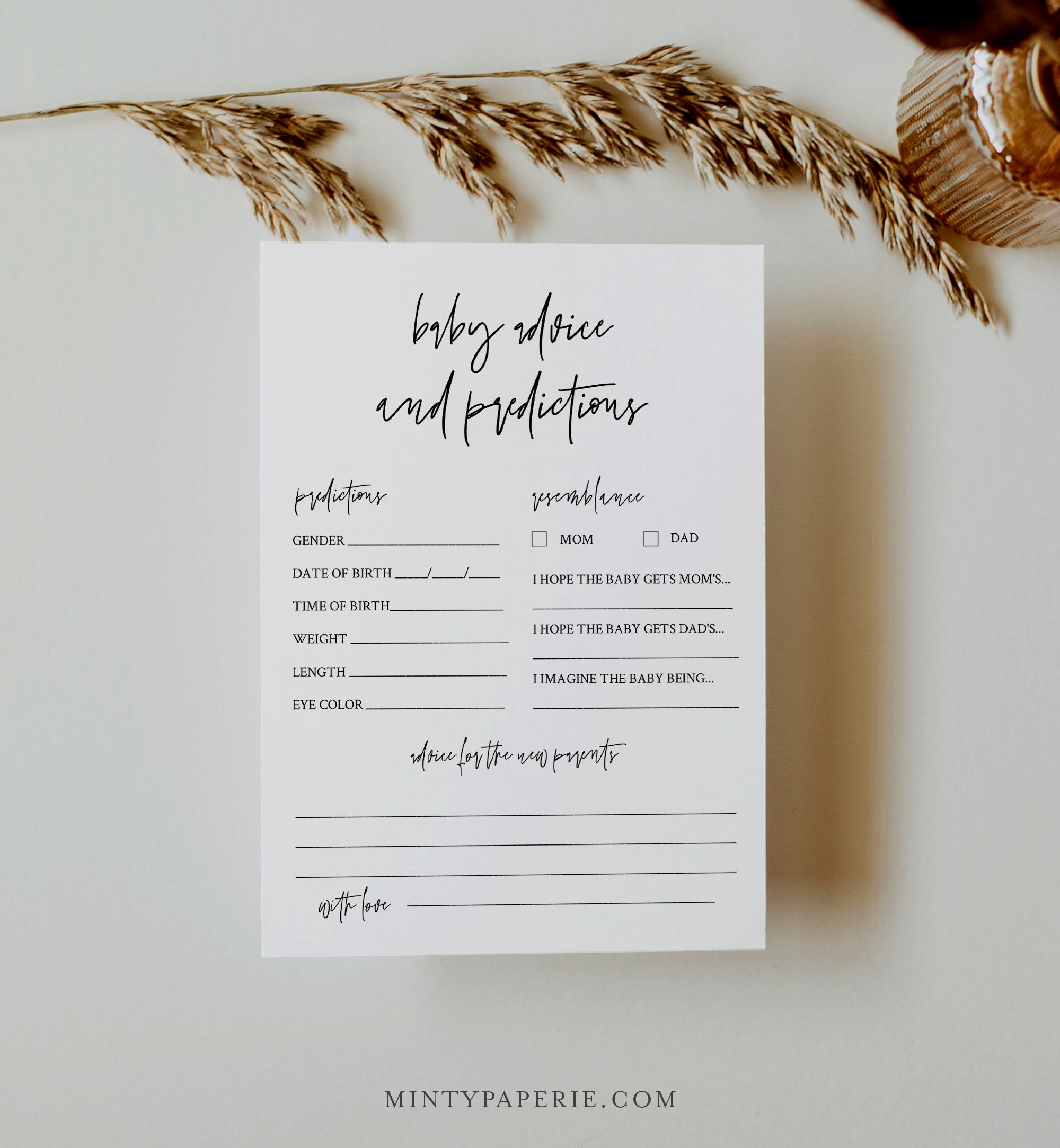 Etsy baby hotsell prediction cards