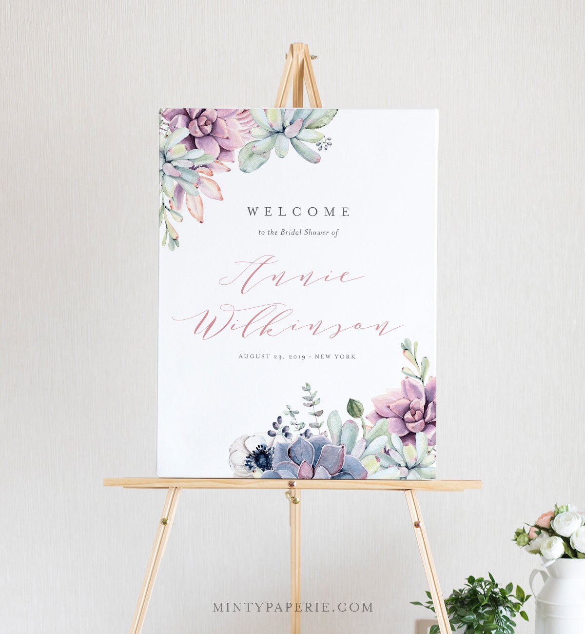 Succulent Bridal Shower Welcome Sign Template, Instant Download, DIY 100% Editable Text, Printable Wedding Sign, US & UK Sizes #041-122LS Succulent Bridal Shower Welcome Sign Template, Instant Download, Diy 100% Editable Text, Printable Wedding Sign, Us & Uk Sizes #041-122Ls