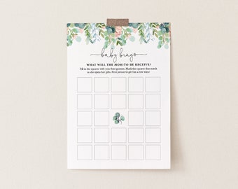 Baby Bingo Game, Instant Download, Lush Garden Greenery Baby Shower Game, Editable Template, Instant Download, Templett  #068A-152BASG