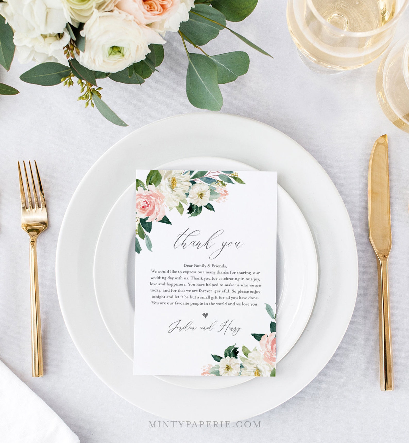 INSTANT DOWNLOAD Wedding Thank You Template Printable in | Etsy