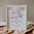 Globe Guest Book Sign, You Mean the World To Us, Wedding Map Globe Guestbook, Editable Template, Instant Download, Templett, 8x10 #0039-75S