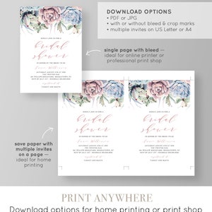 Succulent Bridal Shower Invitation, Printable Couples Shower Invite, 100% Editable Template, INSTANT DOWNLOAD, Boho Cactus 041-117BS image 3
