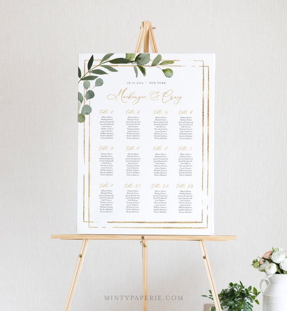 Etsy Wedding Seating Chart Template