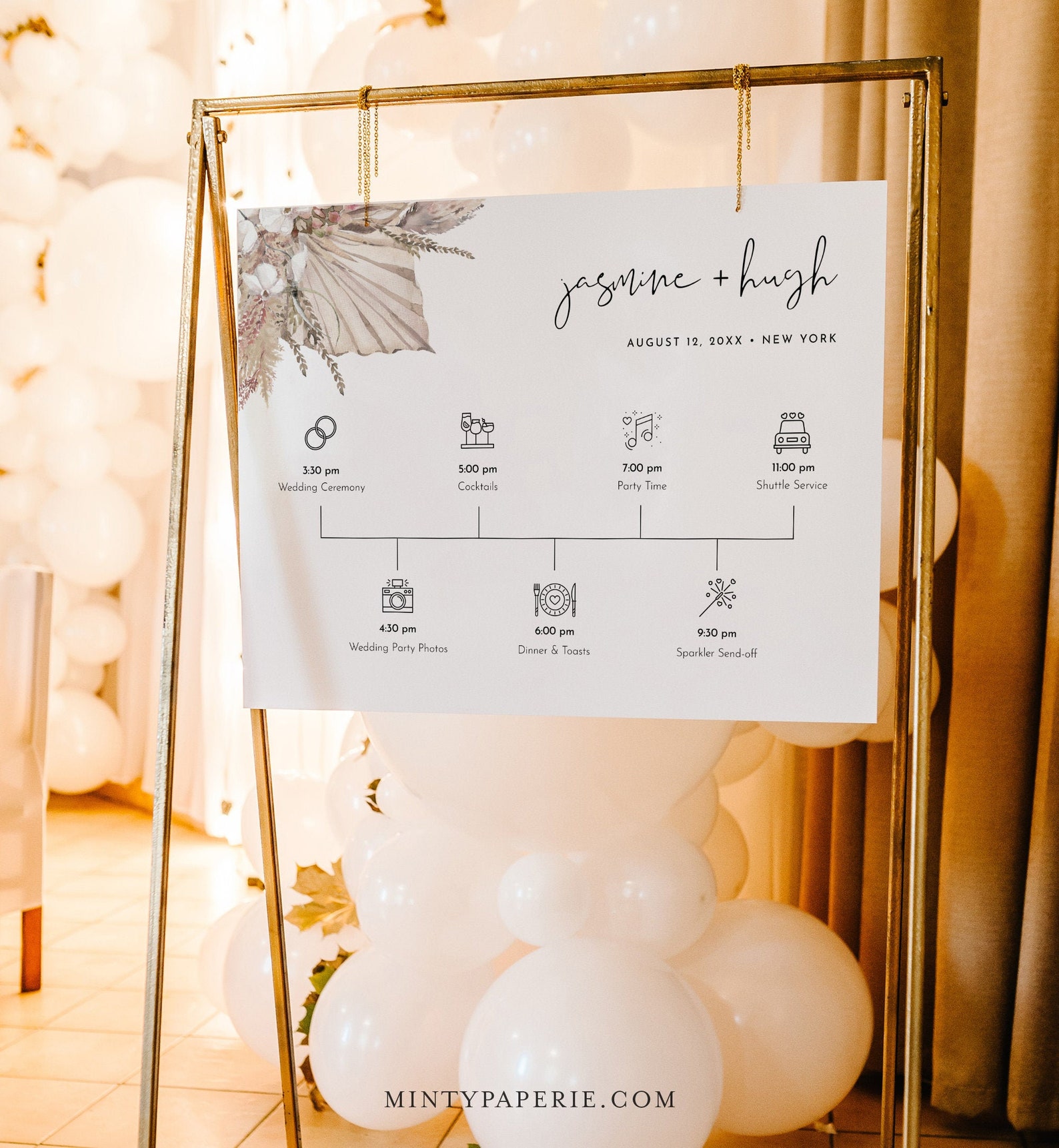 Boho Welcome Sign Template Printable Wedding Day Timeline - Etsy