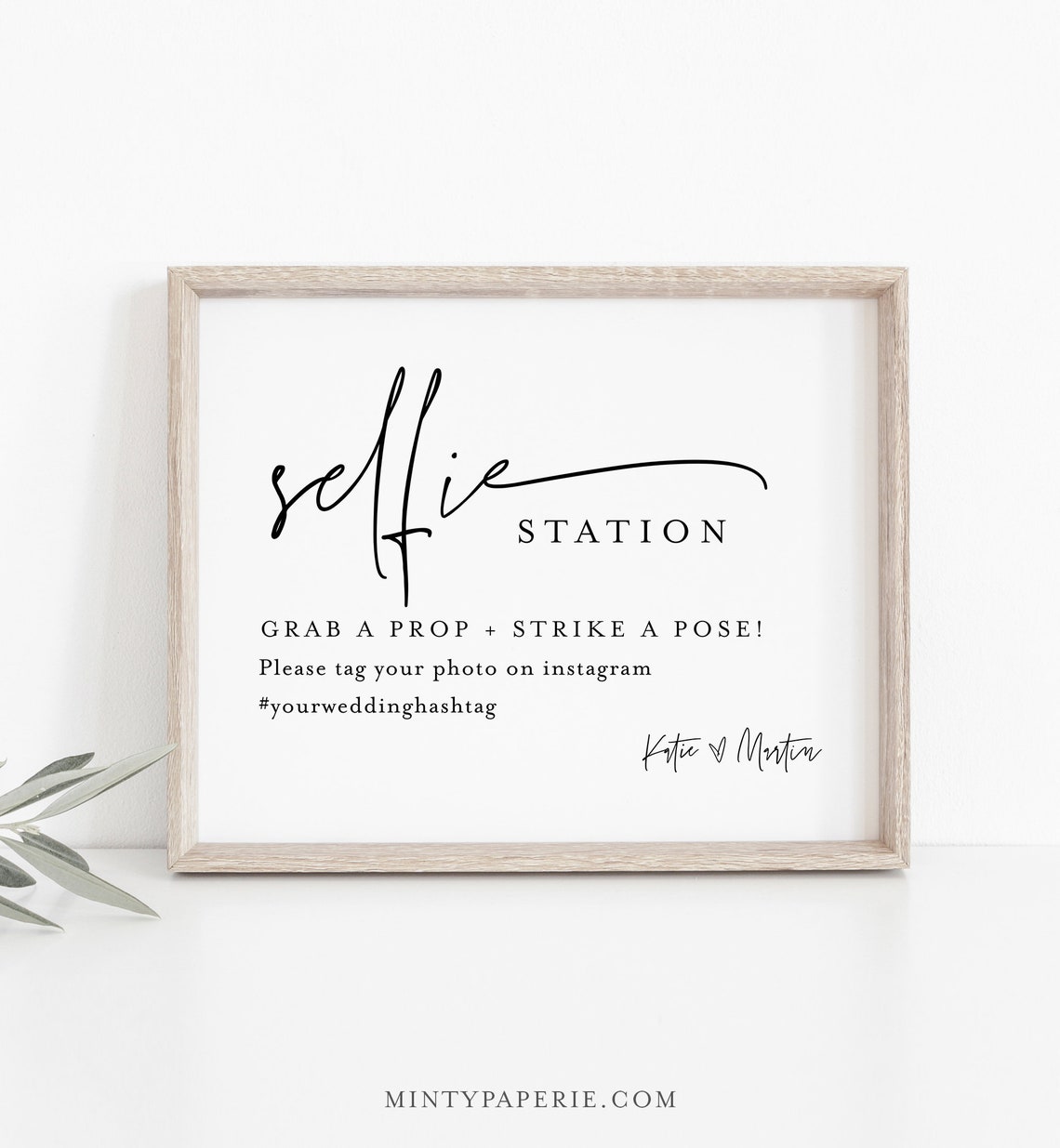 Selfie Station Sign Printable Minimalist Wedding Photo Booth | Etsy