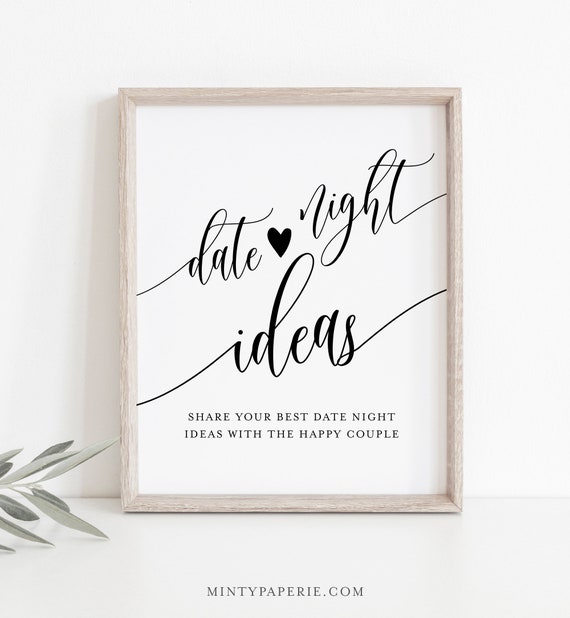 Date Night Ideas Advice &amp; Wishes Sign and Card Date Jar | Etsy