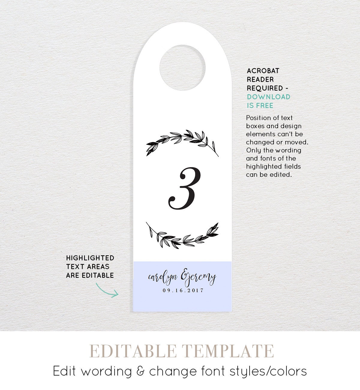 Printable Table Number Template for Wine Bottle, Wedding Wine Tag, DIY ...