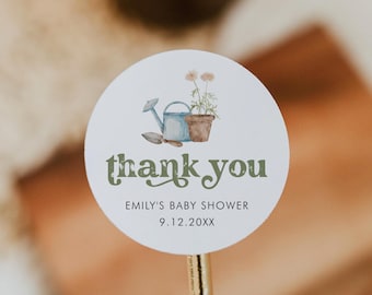 Garden Favor Tag Template, Locally Grown Thank You Tag, Baby Shower Sticker, Birthday, Instant Download, Editable Text, Templett #0059-251SF
