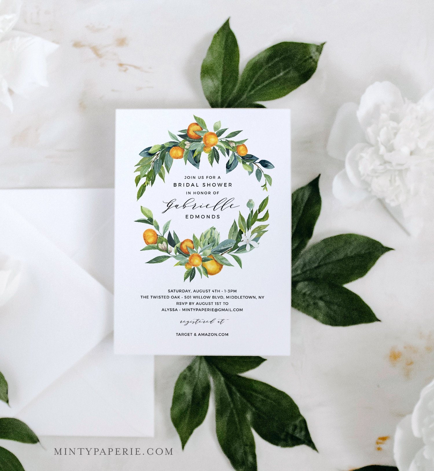 Orange Wedding Invitation Template 0031 Printable Marriage Invite Templett Citrus Editable Invitation INSTANT Download Citrus Wedding