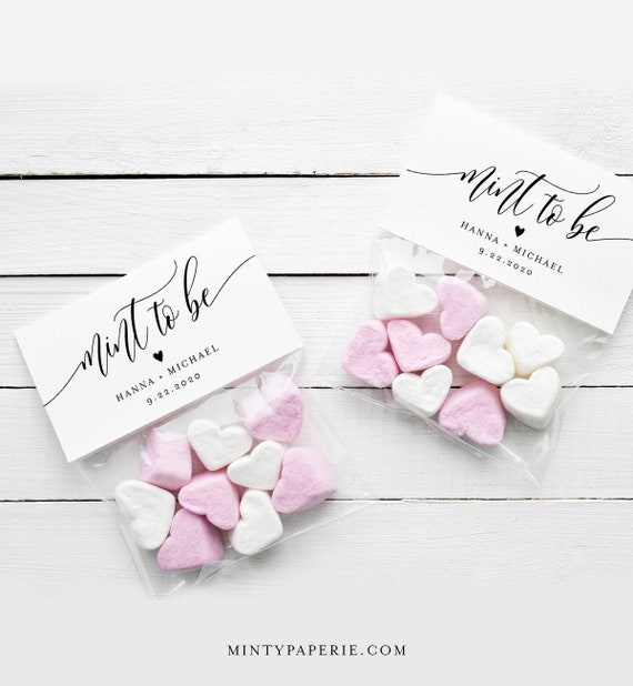 Mint Favor Bag Topper Template, Mint To Be, Treat Bag Tag, Printable Wedding or Bridal Shower Favor, Instant Download, Templett #008-102CT