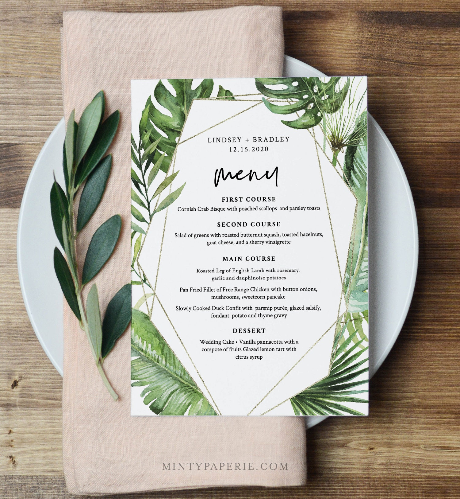 Hawaiian Menu Template