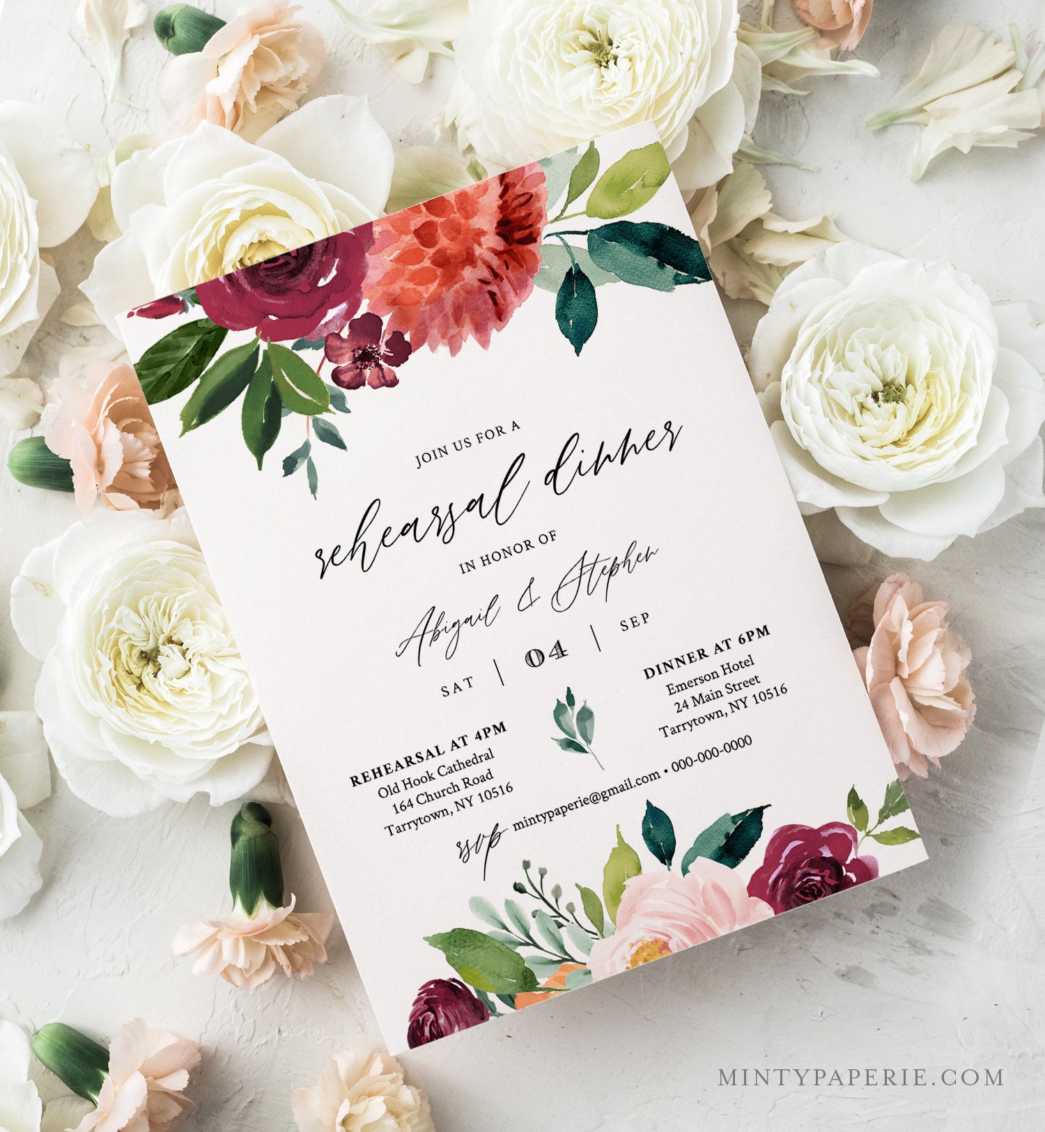 DIY Rehearsal Dinner Invitation INSTANT DOWNLOAD Editable Template 