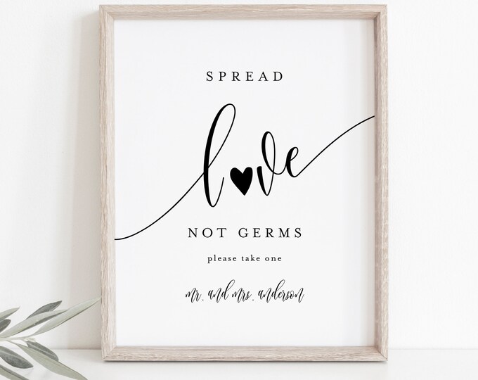 Hand Sanitizer Sign, Social Distance Wedding Sign, Mask Available Sign, Editable Text, Printable, Instant Download, Templett, 8x10 #008-21S