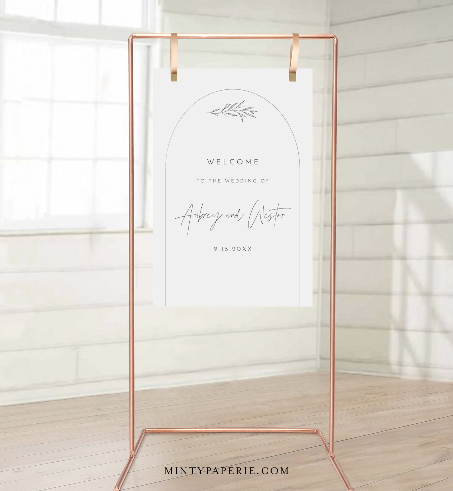 Arch Welcome Sign, Modern Minimalist Wedding Poster, 100% Editable ...