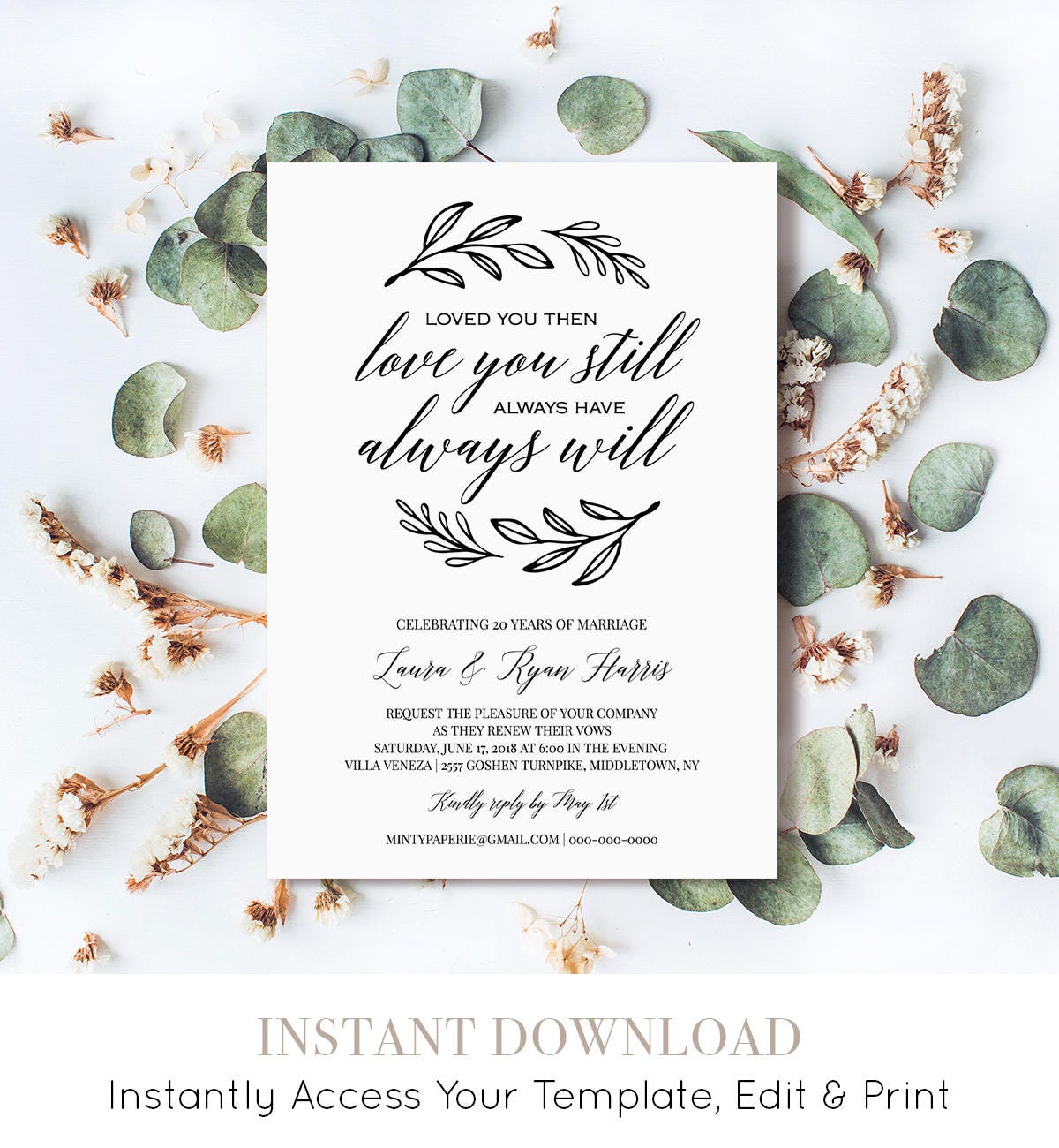 Vow Renewal Invitation Template