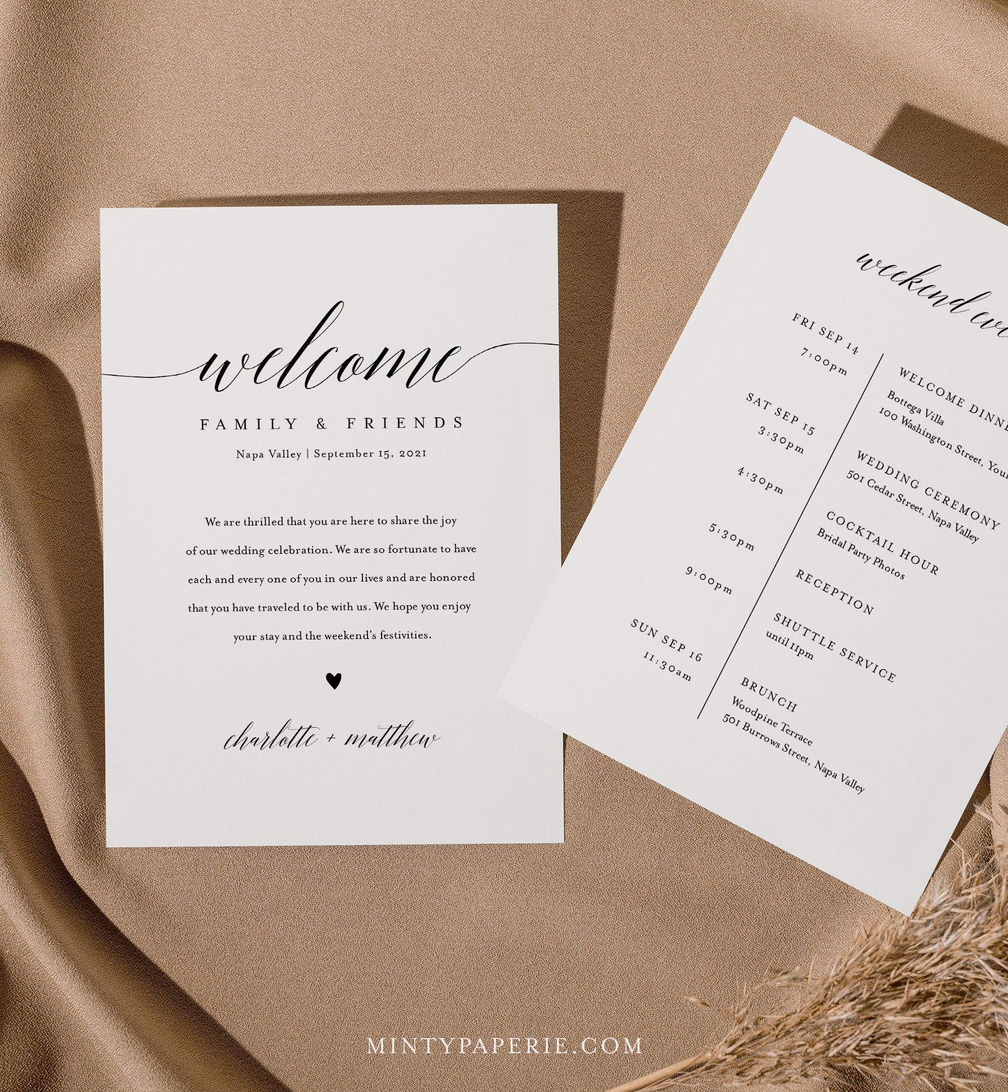 Printable Wedding Welcome Letter Wedding Welcome Bag Letter 