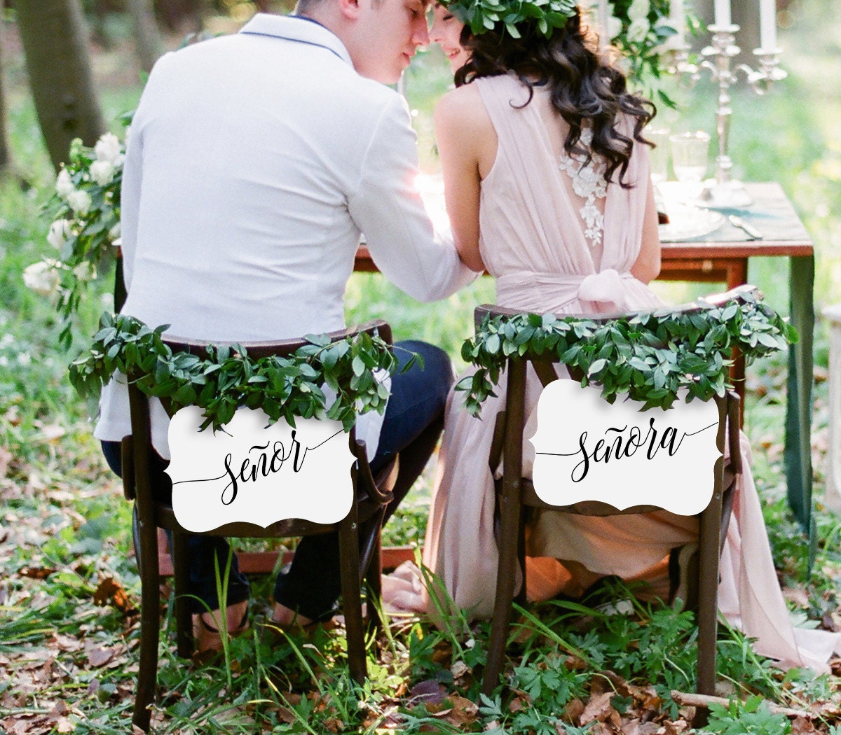 Senor and Senora Sign, Spanish Wedding Chair Sign, Printable Bride and