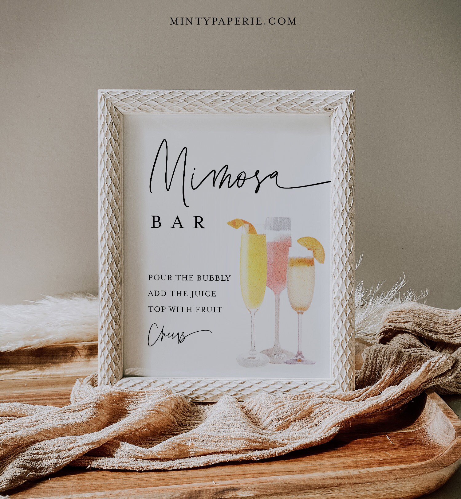 Bubbles and Brews Shower - Mimosa Bar Menu Sign - Bubbly Bar Menu