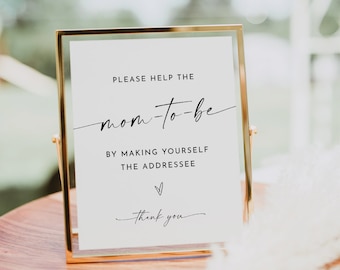 Address the Envelope Sign, Write Your Address, Minimalist Bridal / Baby Shower, Editable Template, Instant Download, Templett #0034W-29S