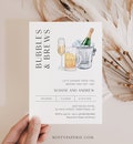 Bubbles and Brews Couples Shower Invitation Template, Brews and Bubbly Bridal Shower Invite, Printable, Editable #0026D-310BS