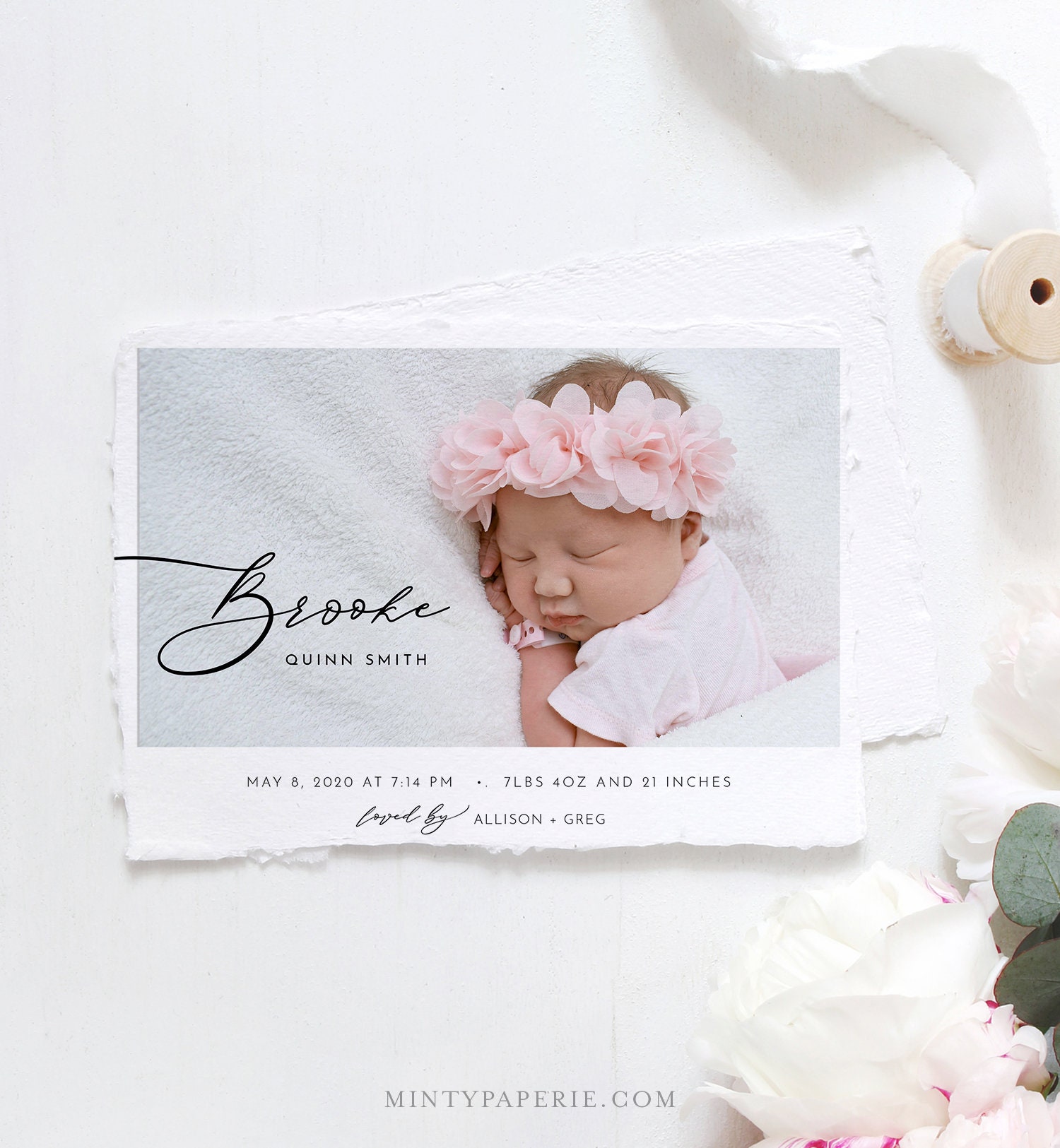 customizable-birth-announcement-card-template-for-baby-girls-baby