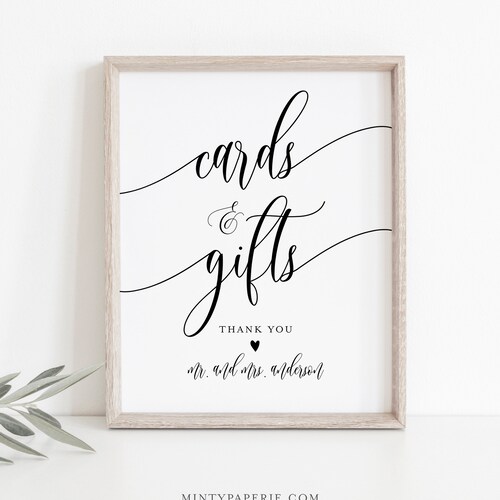 Cards and Gifts Sign Printable Wedding Gift Editable - Etsy