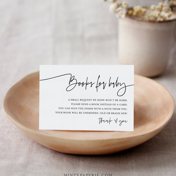 hardcover books for display Books for Baby Card, Book Request, Minimalist Baby Shower Invitation Book Insert, 100% Editable, Templett, 2 Sizes Included #0009-127BFB