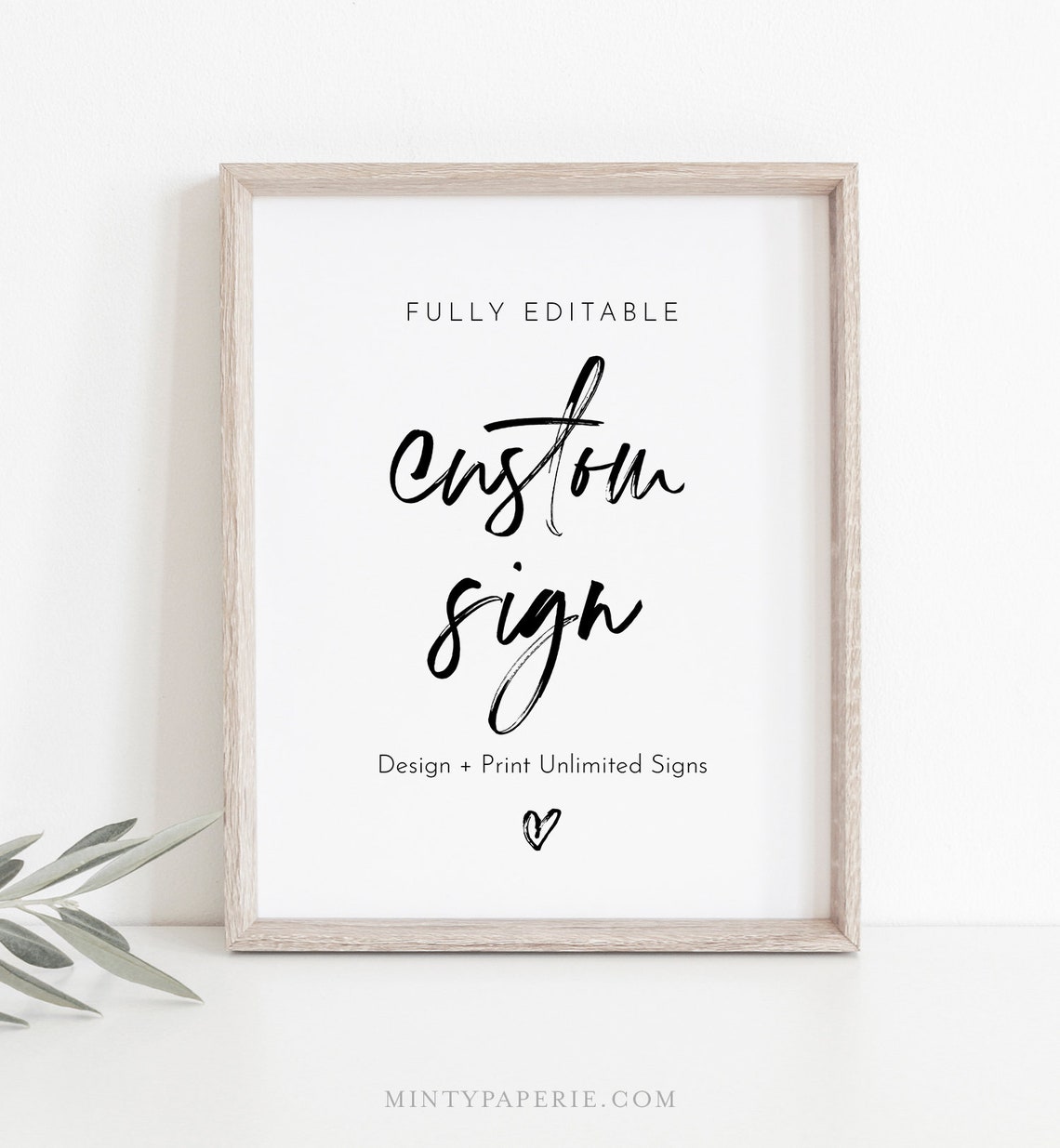 Handwritten Script Custom Sign Template, Minimalist Wedding or Bridal ...