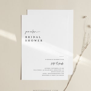 Minimalist Bridal Shower Invitation Template, Simple Couples Shower Invite, Wedding Shower, 100% Editable, INSTANT DOWNLOAD #0009-289BS
