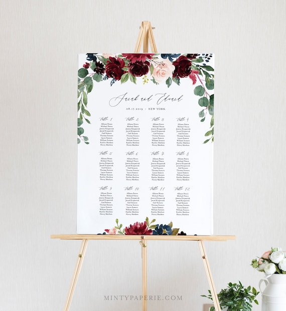 Wedding Seating Chart Sign Template
