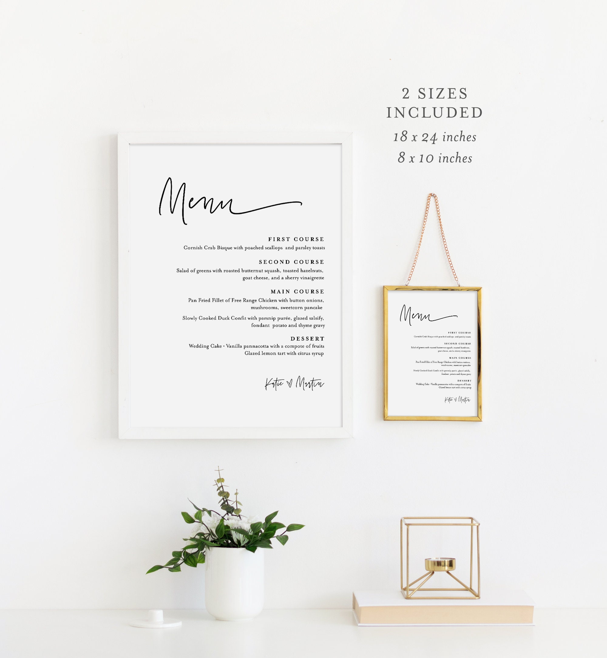 Wedding Menu Sign Template, INSTANT DOWNLOAD, 100% Editable, Printable Menu  Card and Poster Board, 4 Sizes: 5x7, 16x20, 18x24, 24x36 CHM-04 