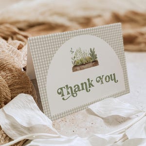Merci du marché des produits frais, baby shower cultivé localement, mariée, carte à plat et pliée, modèle modifiable, téléchargement immédiat, Templett #0059-239TYC