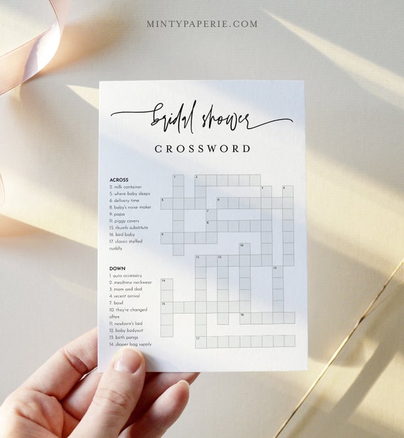 Baby Crossword Puzzle, Minimalist Baby Shower Game, Printable Crossword  Game With Answer Key, Instant Download, Templett, 5x7 #0009-396BASG