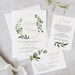 Greenery Wedding Invitation Template, Printable Invite, RSVP and Details, INSTANT DOWNLOAD, 100% Editable Text, DiY, Boho Wreath #056B