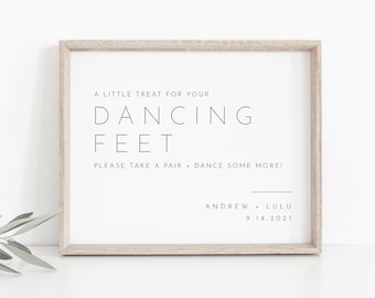 Flip Flop Sign, Wedding Dancing Feet Sign, Dance Floor Sign, Printable Flip Flop Favor, Instant Download, Templett, 8x10 #094-18S