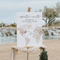 Travel Bridal Shower Welcome Sign, World Map, Destination Wedding, International, Instant Download, Editable Template, Templett #0039-345LS