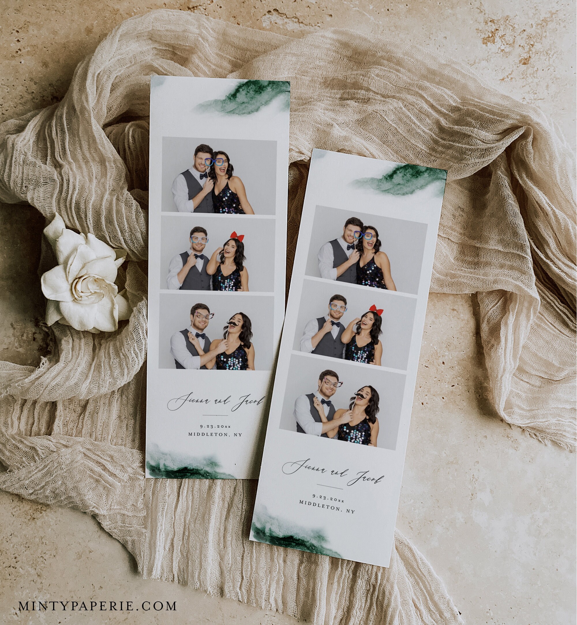 Photo Booth Strip Template Watercolor Wedding Photo Booth Overlay 