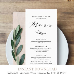 Minimalist Wedding Bundle, Classic Wedding Essential Templates, Invitation Suite, 100% Editable Text, Instant Download, Templett 037-BUNDLE image 5