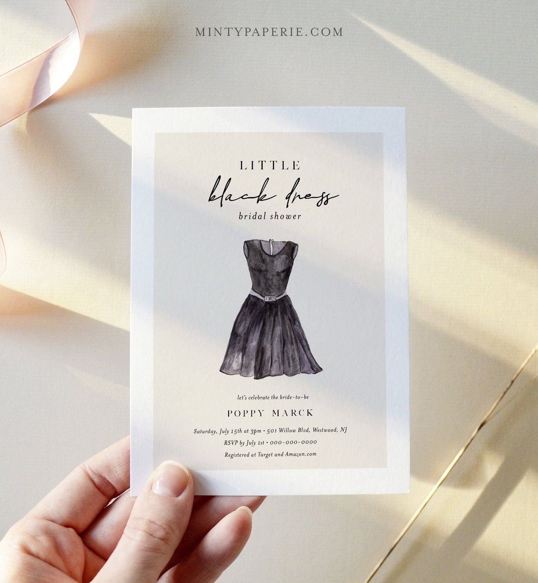 little black dress bridal shower invitations Little Black Dress Bridal Shower Invitation, LBD Bachelorette Party  Template, 100% Editable Text, Instant Download, Templett #280BS