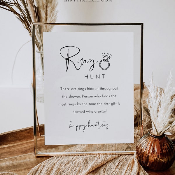 Ring Hunt Bridal Shower Game, Minimalist Ring Game Template, Bridal Shower Printable, Editable, Instant Download, Templett #0031-31BRG