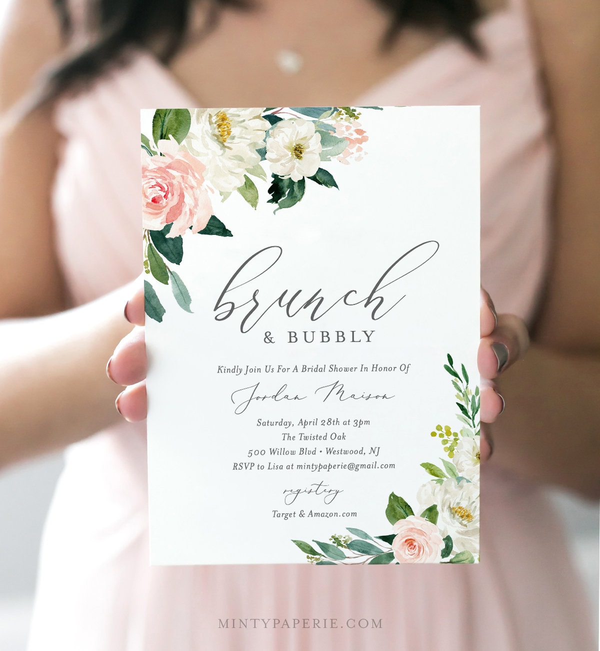 Free Elegant Simple Bridal Shower Invitations Printable