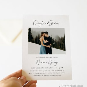 Couples Shower Invitation Template, Printable Photo Wedding Shower ...