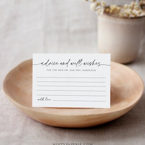 Advice &amp; Wishes Sign and Card, Guest Book Printable, Well Wishes ...