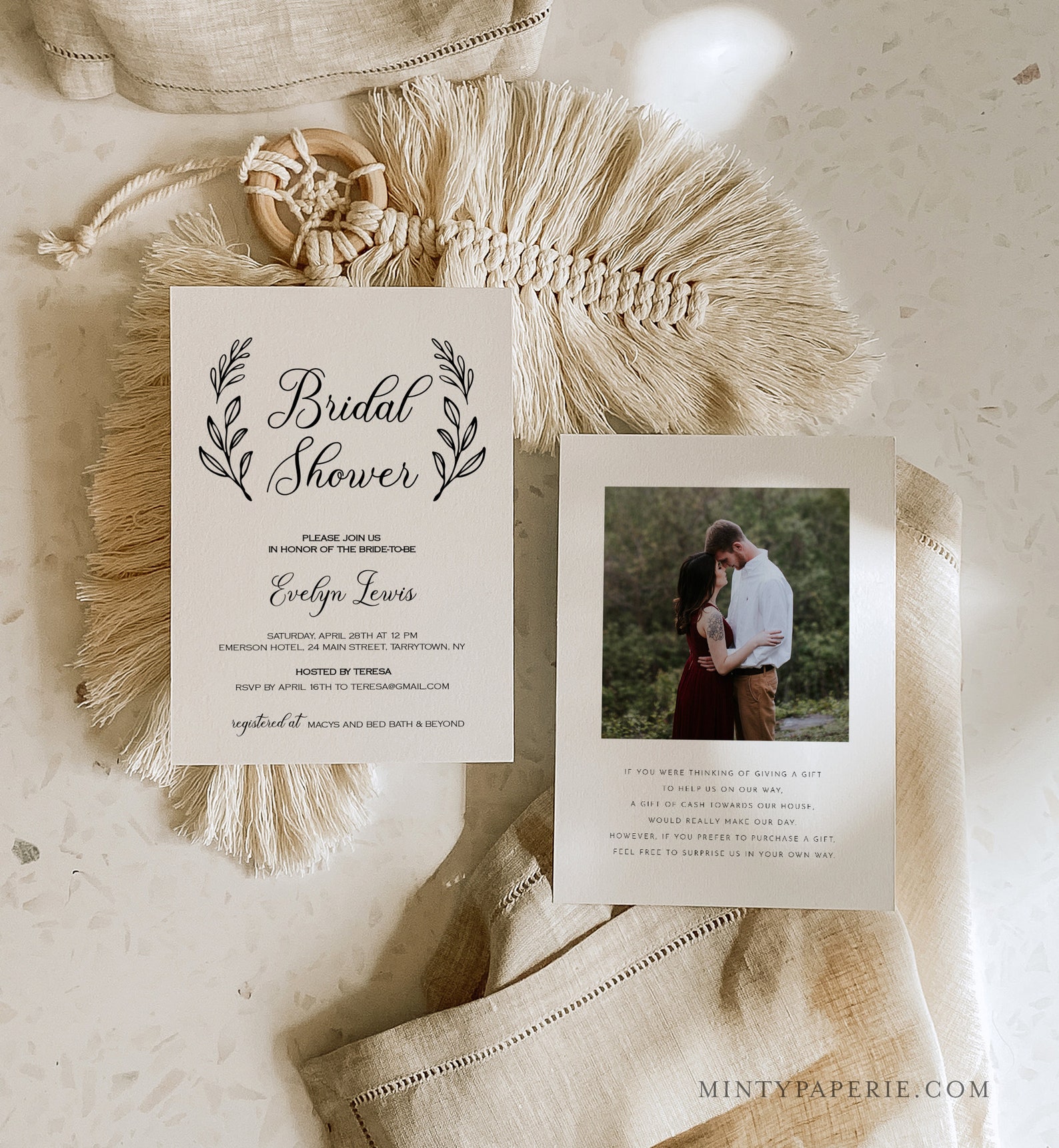 Bridal Shower Invitation Printable Wedding Shower Invite Etsy