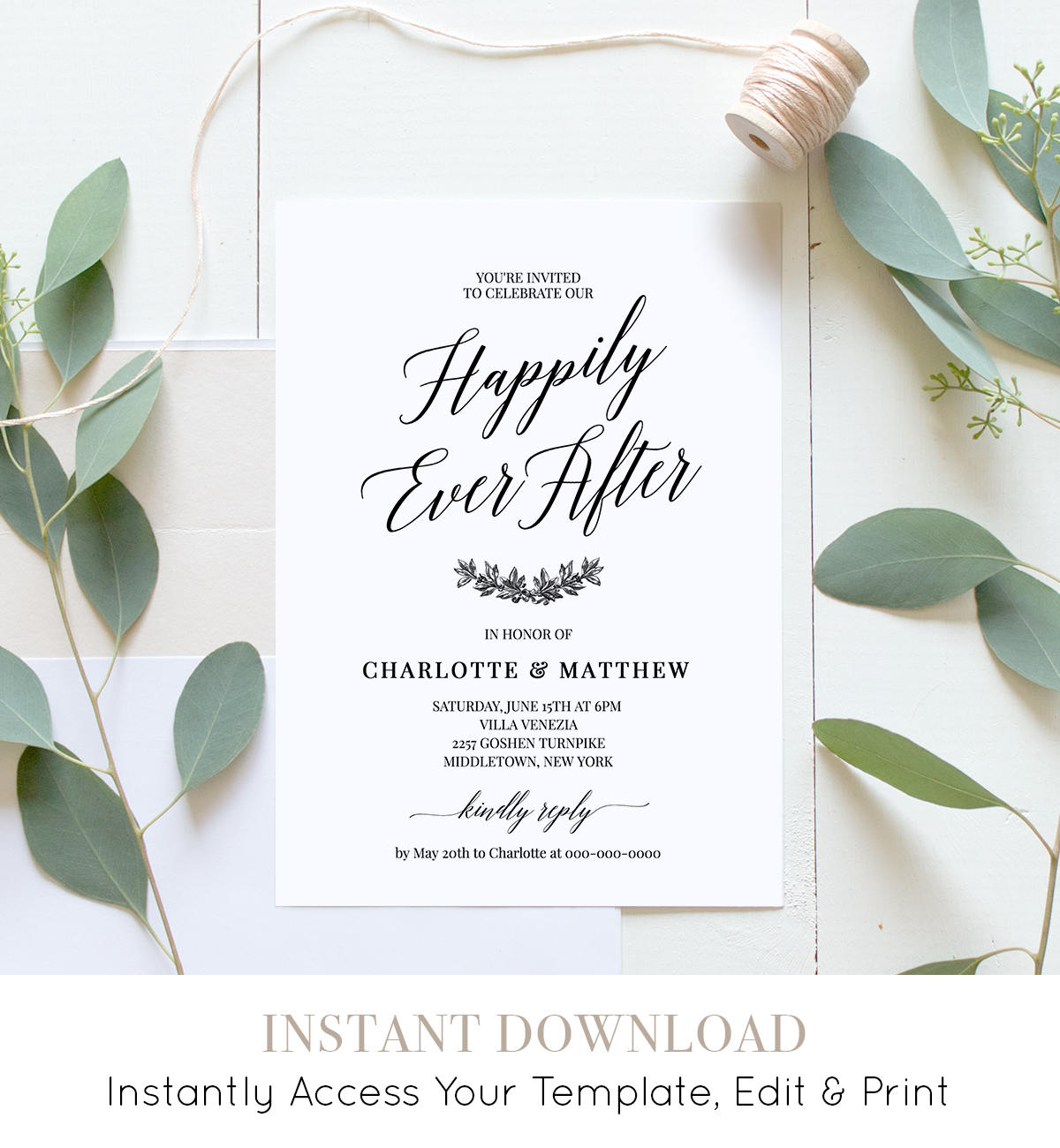 Wedding Reception Party Invitation Post Wedding (Instant Download) - Etsy