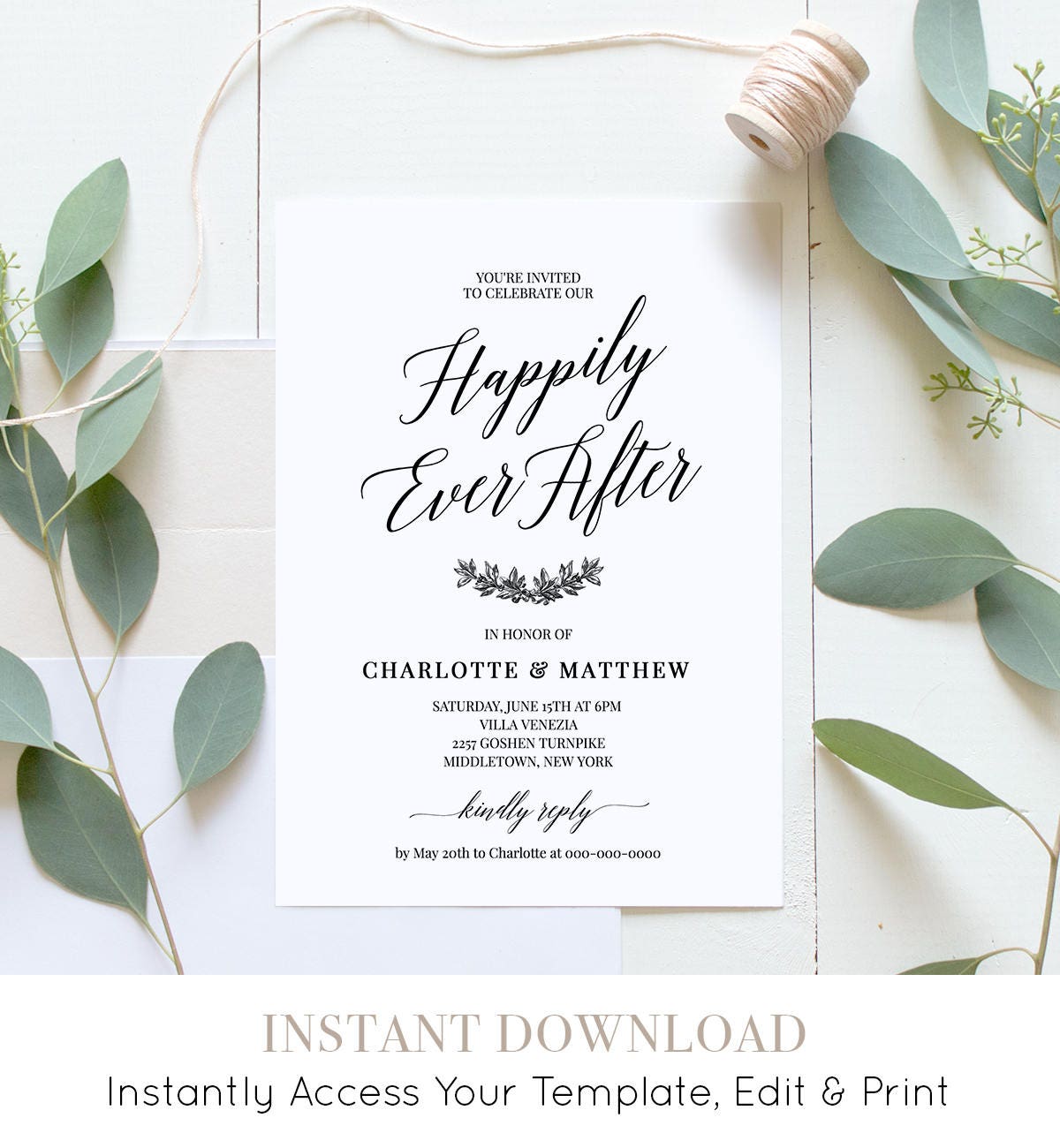 Wedding Reception Party Invitation Post Wedding (Instant Download) - Etsy