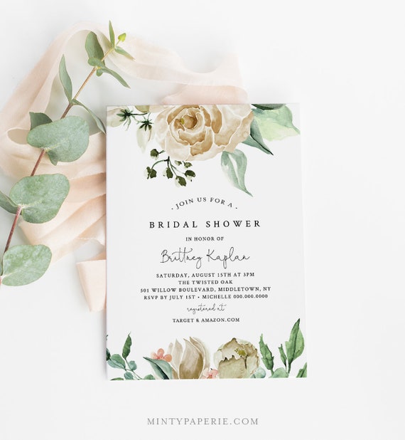 Bridal Shower Invitation Printable INSTANT DOWNLOAD 100% | Etsy