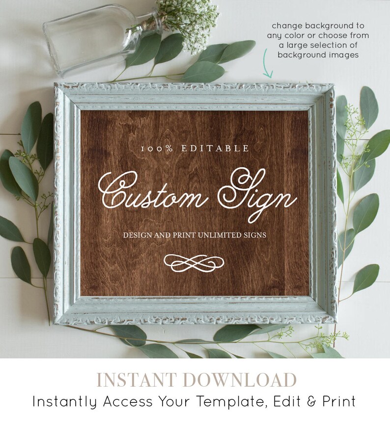 Custom Wedding Sign Template Printable 100% Editable Create | Etsy