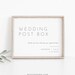 Wedding Post Box Sign, Wedding Card Sign, Minimalist Modern Postbox, Editable Template ...