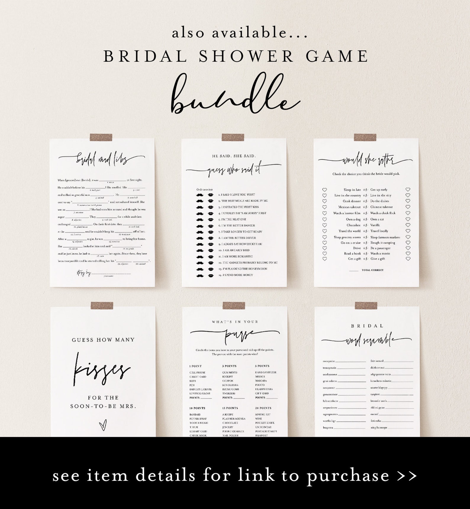 How Many Kisses Bridal Shower Game Hershey Kisses Game Etsy